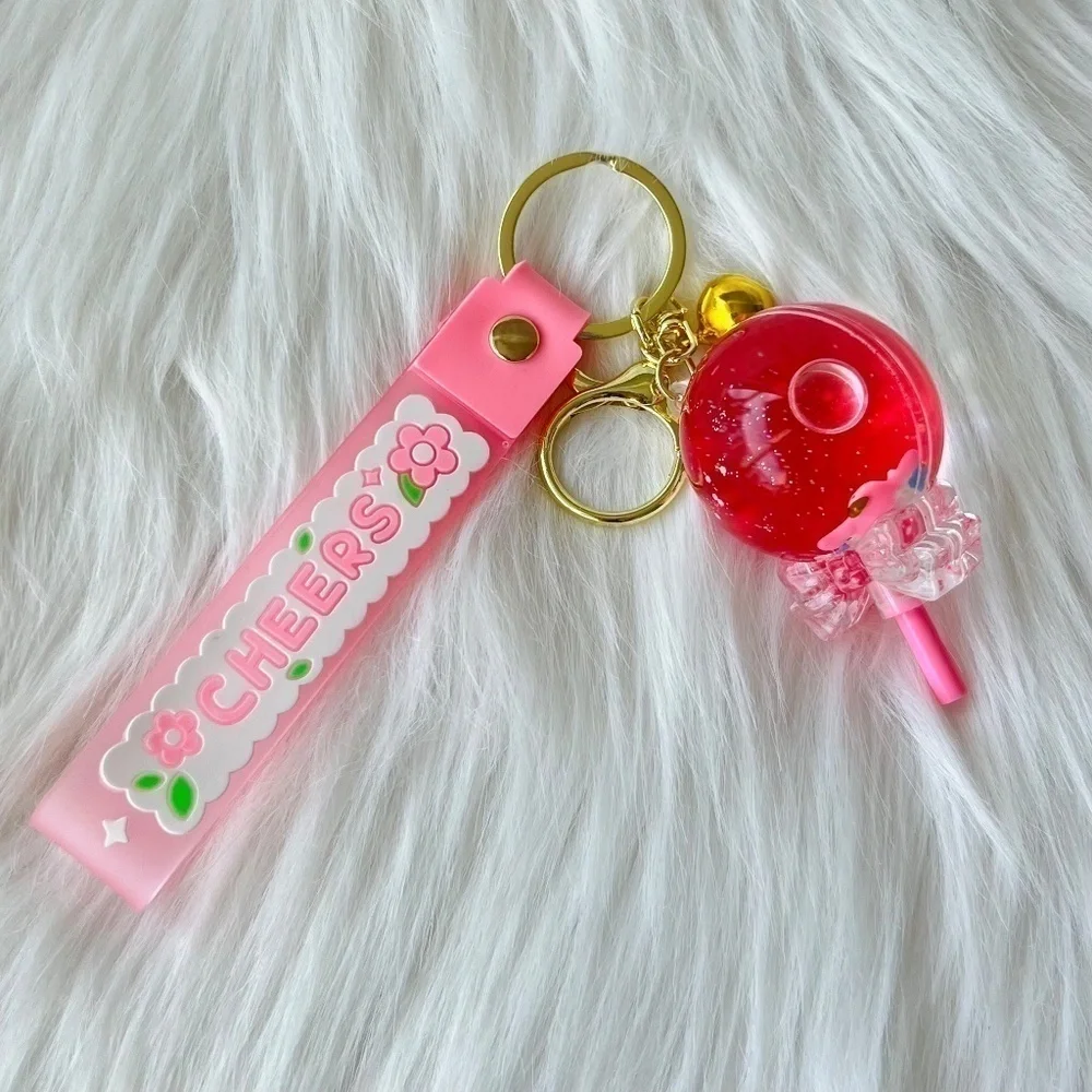 New! Fruit Lollipop Keychain, Candy Accessory, Key Ring Holder, Fruit Charm